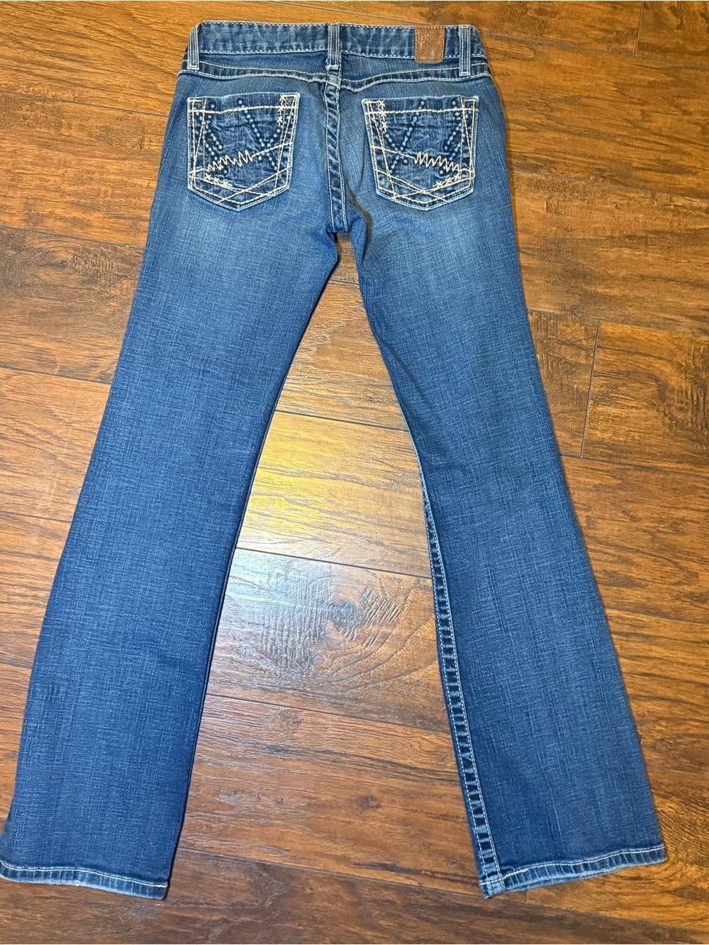 BKE Stella 2000s Low Rise Bootcut Jeans 30 Inseam Thick Stitch Y2K Western Denim - Picture 2 of 10